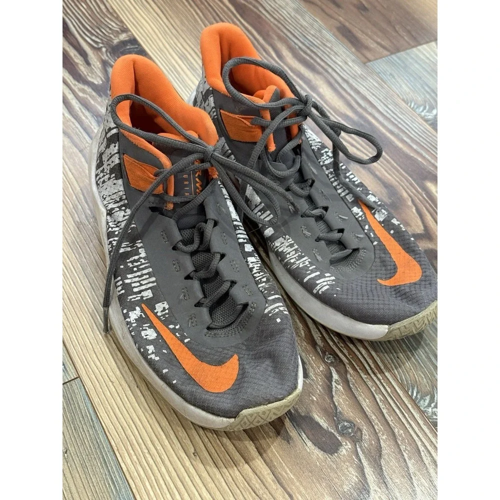Nike Boys Youth Air Max Infuriate Gray 7Y Orange White Sneaker AH3426-004